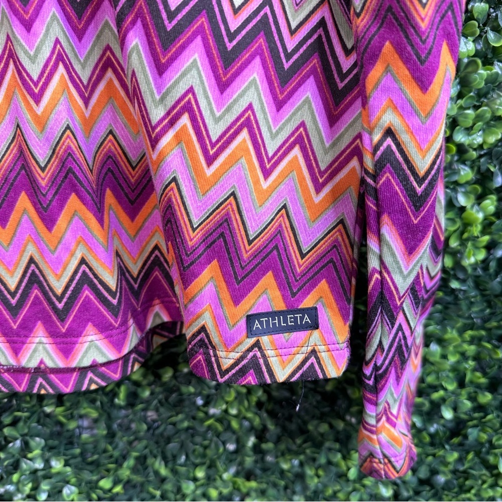 Athleta multicolor zigzag quarterzip sweater‎ - image 3